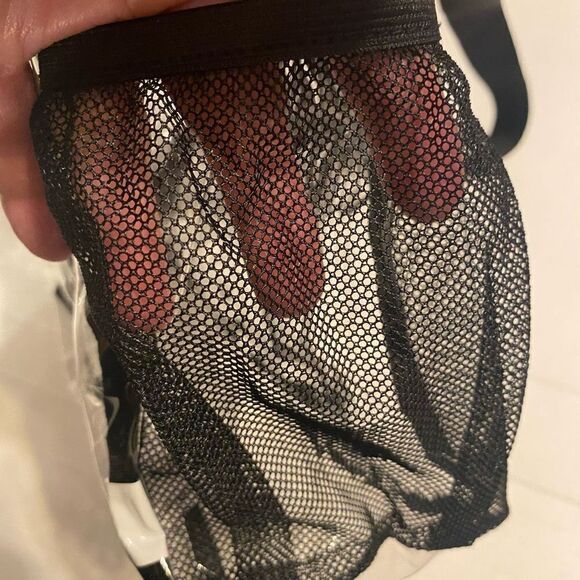 MAY TREE Clear Tote Shoulder  Stadium‎ Bag with Black Trim 11X4X15 - Picture 5 of 8